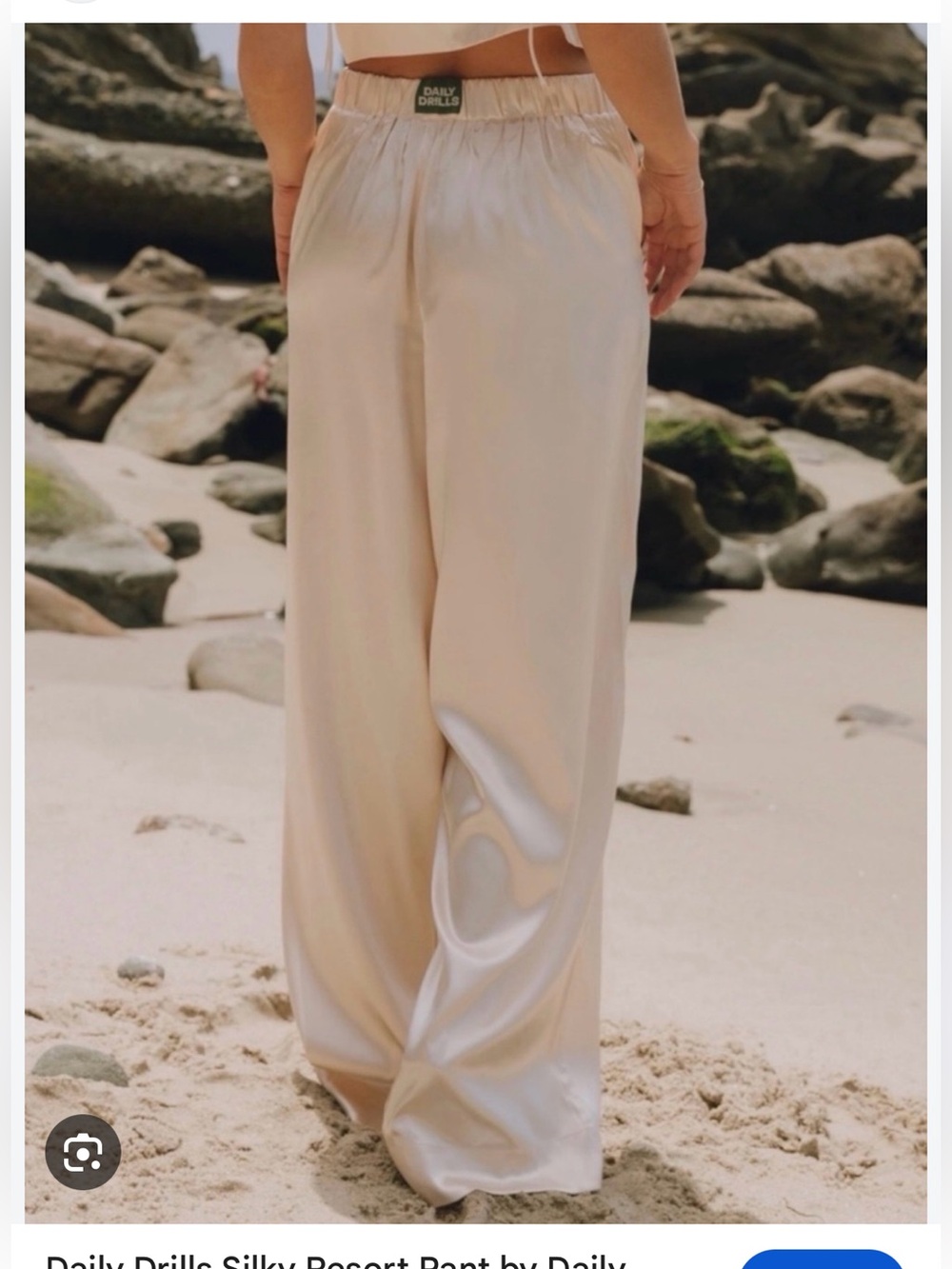 Daily drills silky resort pant in cream